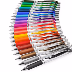 Pentel EnerGel XM BL77 - Retractable Liquid Gel Ink Pen - 0.7mm - 54% Recycled - 1 of Each Colour - Pack of 20