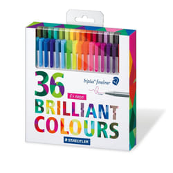 STAEDTLER 334 C36JB 0.3 mm Triplus Fineliner Pens, Adult Colouring Packaging, Assorted Colours, Pack of 36