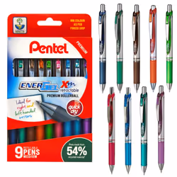 Pentel YBL77/ALTMIX9 0.7 mm Energel XM Retractable Wallet - 9 Colours