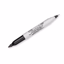 Sharpie Twin Tip Permanent Marker Pens - Black Ink - Pack of 8 - Fine & Ultra Fine Tips