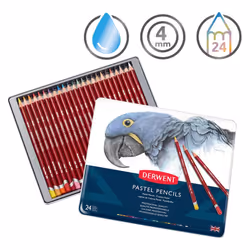 Derwent Pastel Pencils, Drawing & Writing, Set Of 24, Ideal For Blending & Colouring, Professional Quality, 32992