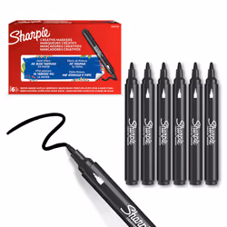Sharpie Creative Marker Acrylic Paint Pens | Bullet Tip Water-Based Paint Markers | Black | No-Bleed Ink Writes on Most Surfa ...
