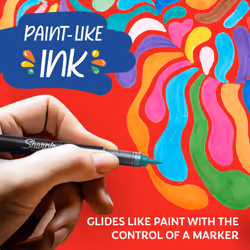 Sharpie Creative Marker Acrylic Paint Pens | Bullet Tip Water-Based Paint Markers | Black | No-Bleed Ink Writes on Most Surfaces | School & Revision