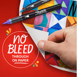 Sharpie Creative Marker Acrylic Paint Pens | Bullet Tip Water-Based Paint Markers | Black | No-Bleed Ink Writes on Most Surfaces | School & Revision