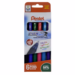 ENERGEL X AMZ/YBL107/6M 0.7 mm Tip Pentel Pen - Assorted Colours (Pack of 6)