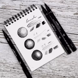 Uni Pin Fineliner Drawing Pens - Black Ink - 0.1mm Nib (8)