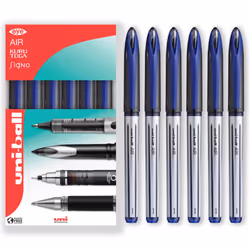 uni-ball AIR - 0.7mm Medium Rollerball - UBA-188-L - In Gift Box Packaging (Pack of 6, Blue)