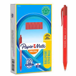 Paper Mate InkJoy 100RT Retractable Ballpoint Pens | Medium Point (1.0mm) | Red | 20 Count