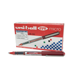 uni-ball UB-150 Eye Micro Rollerball Pens, Red Uni Super Ink, .5mm Nib, Box of 12