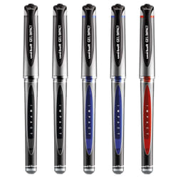 uni-ball Gel Impact Rollerball Pen Ball Point Pens - Broad 1mm Nib - Black, Blue and Red - Pack of 5
