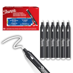 Sharpie Creative Marker Acrylic Paint Pens | Bullet Tip Water-Based Paint Markers | White | No-Bleed Ink Writes on Most Surfaces | School & Revision