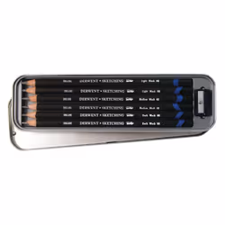 Derwent 0700837 Watersoluble Sketching Pencils, Drawing & Writing, Set Of 6, Includes 3 Degrees (HB, 4B, 8B) & Pencil Sharpener, Ideal For Sketching,