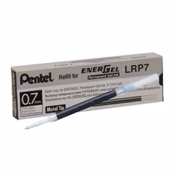 Pentel 0.7 mm EnerGel Permanent Ink Refills - Black Ink (Pack of 12 Refills)