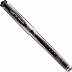 Uni Ball Black Capped (UM-153S) Gel Impact Rollerball Pen Ball Point Pens Broad 1mm Tip Nib 0.6mm Line Width Ink (Pack Of 12)