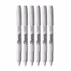 Sharpie Metallic Permanent Markers - Fine Point - Silver - Pack of 6