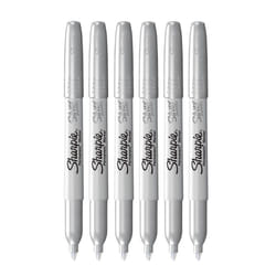 Sharpie Metallic Permanent Markers - Fine Point - Silver - Pack of 6