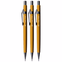 Pentel 0.9mm (P209) Yellow P200 Series Automatic Mechanical Draughting Pencil Refillable Lead Eraser P209-G (Pack Of 3)