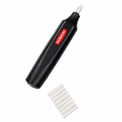 Derwent Battery-operated eraser pen, includes 8 spare erasers, suitable for graphite, colored and pastel pencils, professiona ...