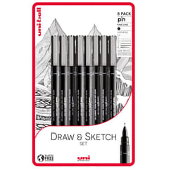uni-ball PIN Fineliners, Black Fine Tipped Writing Pens, Water and Fade-Resistant Ink, Ideal for Architects, Sketching, Scrapbooking, Outlining, Art,