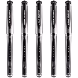 uni-ball UM-153S Gel Impact Broad Rollerball Pens - 1mm Nib, 0.6mm Line Width - Black Ink (5)