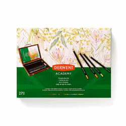 Derwent Academy Trend Colour Wooden Gift Box, 27 Piece Art Set with Colouring Pencils, Pastels & Accessories, Ideal Collection for Drawing, Sketching