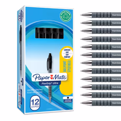 Paper Mate Flexgrip Ultra Retractable Ballpoint Pens | Medium Point (1.0mm) | Handwriting Pens & Stationery Supplies | Black  ...
