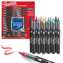 Sharpie Creative Marker Acrylic Paint Pens | Brush-Tip, Water-Based Paint Markers | No-Bleed Ink Writes on Most Surfaces | School & Revision Supplies