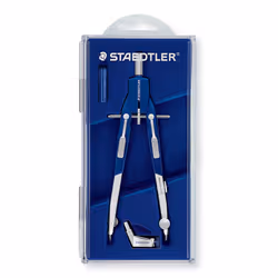 STAEDTLER 552 01 Mars Comfort Quick-Setting Compass with Push-Button, Universal Adapter and Lead Box (350 mm Diameter)