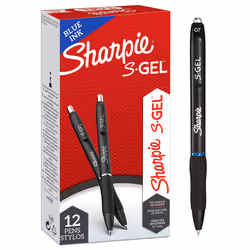 Sharpie S-Gel | Gel Pens | Medium Point (0.7mm) | Blue Ink | 12 Count
