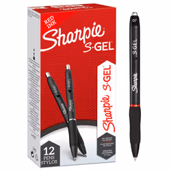 Sharpie S-Gel | Gel Pens | Medium Point (0.7mm) | Red Ink | 12 Count