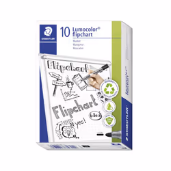 STAEDTLER 356-9 Lumocolor Flipchart Markers - Black (Box of 10)