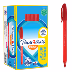 Paper Mate InkJoy 100ST Ballpoint Pens | Medium Point (1.0 mm) | Red | 50 Count