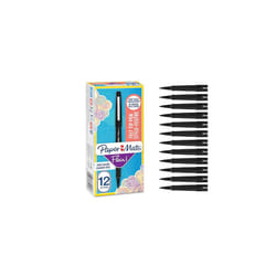 Paper Mate Flair Felt Tip Pens | Medium Point (0.7 mm) Writing Pens | Black Pens | For Writing, Drawing & Sketching | 12 Count