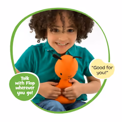 Bing toys, talking Flop teddy bear. Flop makes sounds like he does in the Bing CBeebies TV Show. Perfect toddler toys, Orange