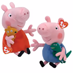 Ty Peppa Pig & George Pig 6 Inch Multipack - Beanie Baby Soft Plush Toys - Collectible Cuddly Stuffed Teddy Bears