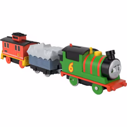 Thomas and Friends Motorized Toy Train Percy Battery-Powered Engine and Brake Car Bruno Rail Vehicle for Ages 3+ Years, HHN44