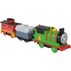 Thomas and Friends Motorized Toy Train Percy Battery-Powered Engine and Brake Car Bruno Rail Vehicle for Ages 3+ Years, HHN44