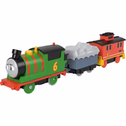 Thomas and Friends Motorized Toy Train Percy Battery-Powered Engine and Brake Car Bruno Rail Vehicle for Ages 3+ Years, HHN44
