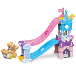 VTech Toot-Toot Drivers Enchanted Castle Slide, Official Disney Princess Playset with Included Cinderella Vehicle, Lights, Phrases, Songs, Interactive