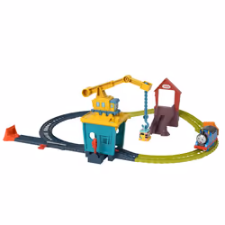 Thomas & Friends Motorized Toy Train Set Fix 'em Up Friends with Carly the Crane & Sandy the Rail Speeder for Preschool Kids  ...