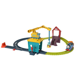 Thomas & Friends Motorized Toy Train Set Fix 'em Up Friends with Carly the Crane & Sandy the Rail Speeder for Preschool Kids Ages 3+ Years, HDY58