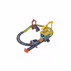 Thomas & Friends Motorized Toy Train Set Fix 'em Up Friends with Carly the Crane & Sandy the Rail Speeder for Preschool Kids Ages 3+ Years, HDY58