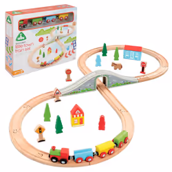 ELC Wooden Train Set & Little Town For Children From 3 Years Toddler Play Toys Wooden Train Track Accessories Early Learning ...