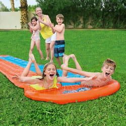 Bestway H20GO Double Lane Slip and Slide Inflatable Water Slide for Kids and Adults, Summer Garden Outdoor Toy with Built-in Sprinklers, Multiple