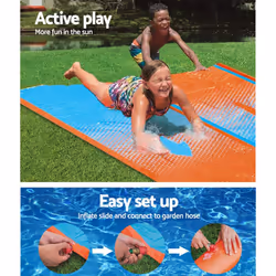 Bestway H20GO Double Lane Slip and Slide Inflatable Water Slide for Kids and Adults, Summer Garden Outdoor Toy with Built-in Sprinklers, Multiple