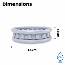 Bestway Spaceship Paddling Pool Kiddie Swimming Pool, Inflatable Above Ground Pool, Outdoor Garden Pool, 1.52m x 43cm, Grey