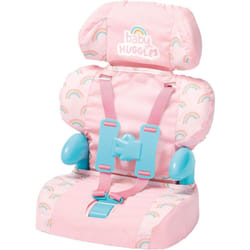 Casdon Baby Huggles Toys. Pink Booster Seat. Car Seat For Dolls with Adjustable Headrest and Buckles. Fits Dolls Sizes Up to 35cm. Suitable for