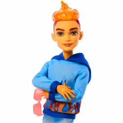 Monster High Scare-adise Island Heath Burns Doll with Flame Hoodie, Swim Trunks and Beach Accessories Like Sunglasses