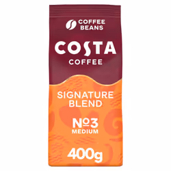 Costa Coffee Beans Signature Blend, Large Bag 400g x 5 (Pack of 5), Robusta and Arabica Beans, Smooth & Nutty with Notes of C ...