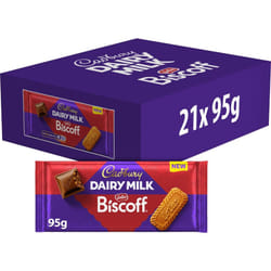 Cadbury Dairy Milk Lotus Biscoff Chocolate Bar Multipack, The Classic Creamy Taste with Caramelised Biscuit Pieces, Perfect for Sharing, 95 g (Pack of